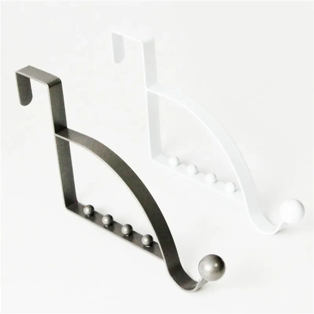Useful Metal Door Rear Hook Alloy Home Storage Clothes Coat White Wall Mounted Hooks Door Back