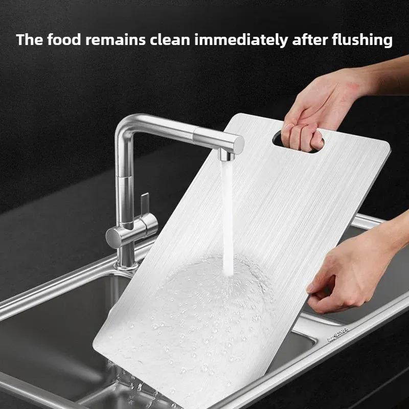  316 stainless steel cutting board, thickened to prevent mold, double-sided, suitable for home kitchen use, for cutting fruits 