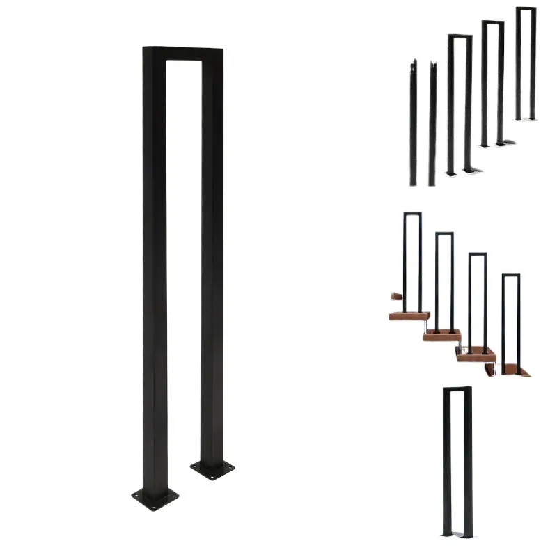 U-shaped stairs, handrails, steps, guardrail, Nordic simple modern wrought iron home fence, loft interior