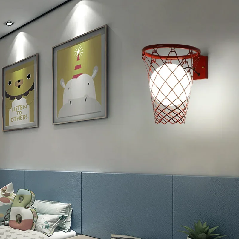 Nordic Creative Wall Lamp Living Room Corridor Pub Bedroom Study Children's Room Personalized Basketball Wall Lamp Wall Sconce