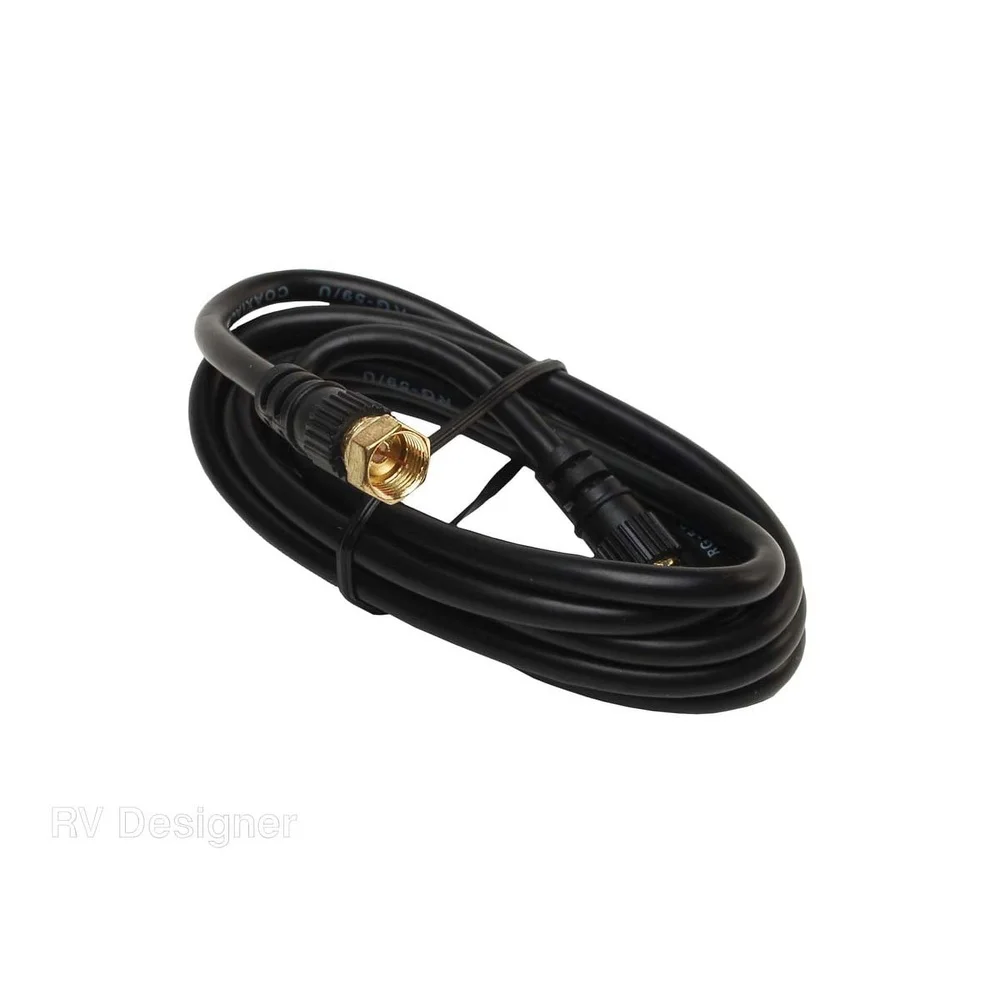 6 Feet RG59 Interior TV Hook Up Cable RV Use Reusable Durable Connection Easy Installation High Quality Signal Transfer