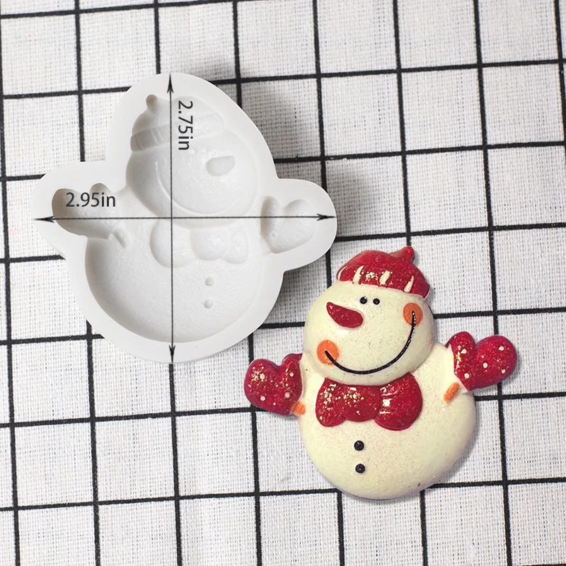 Fudge Chocolate Chip Cookie Mold DIY Cake Decorating Baking Supplies Santa Snowman Deer Silicone Resin Pendant Making Tool