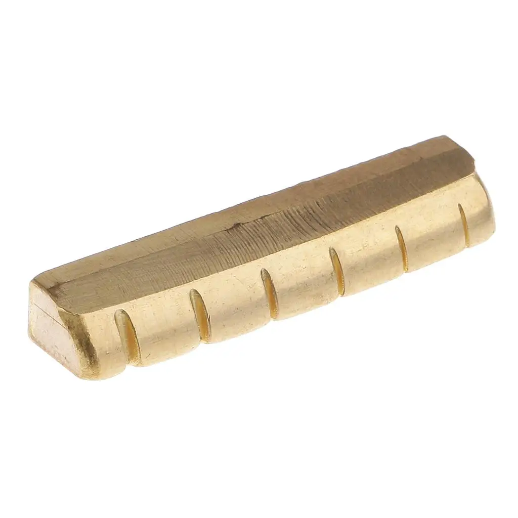 Acoustic Guitar Carved Brass Nut 43mm String Slot Bridge Component for Folk Guitar Replacement Parts