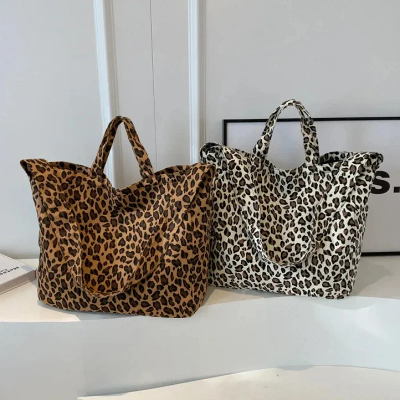 Leopard Design 2024 Korean Fashion Big Crossbody Bags for Women Travel Handbag Lady Shopper Shopping Shoulder Bag Bolsa Feminina