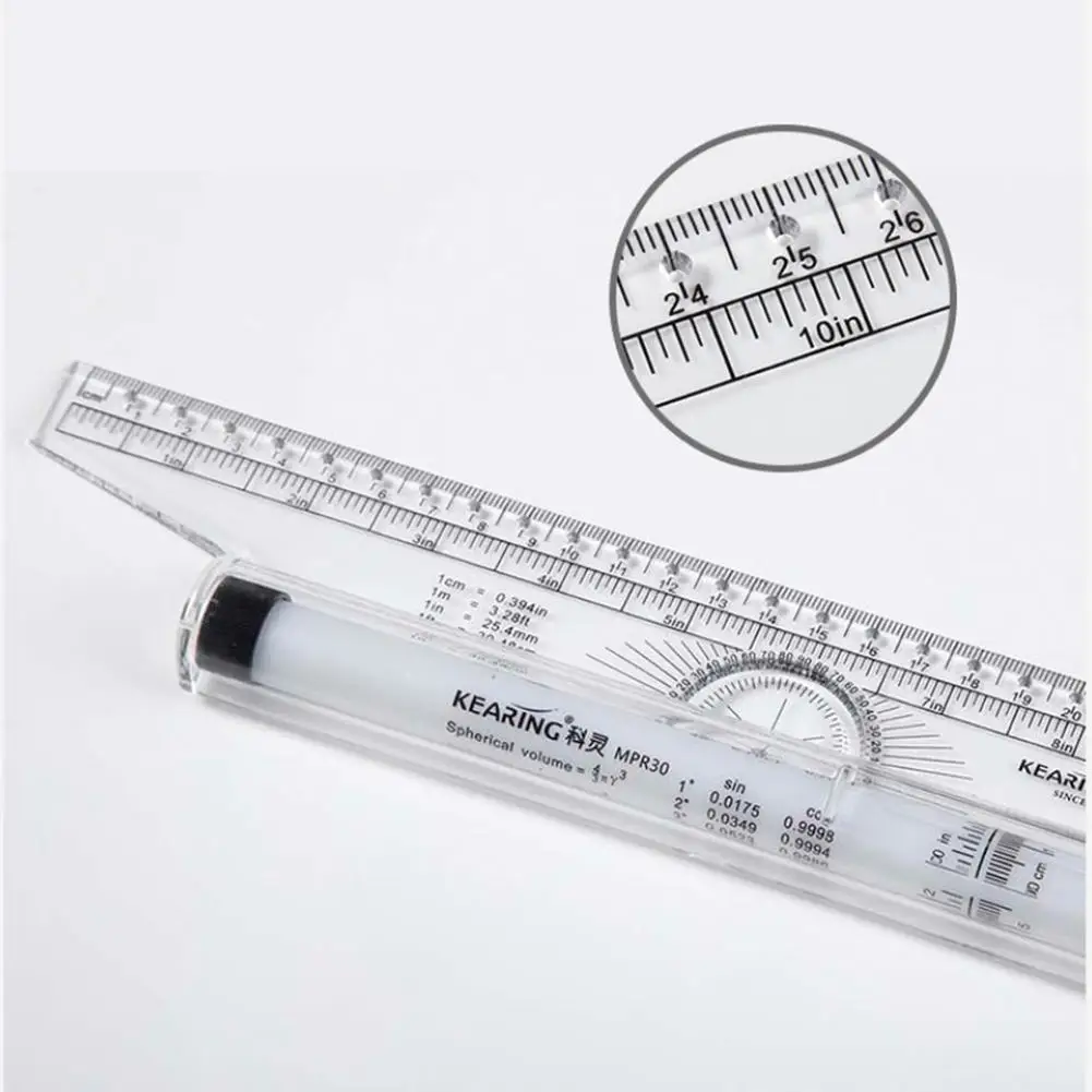 Imagem -06 - Multi-function Parallel Ruler Rolling Push Ruler Escala Transferidor Architect Drawing Measuring Material de Escritório Escolar 30cm