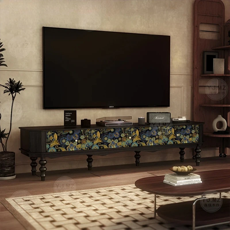 

vintage solid wood TV cabinet home multi-functional floor-to-ceiling living room drawer type