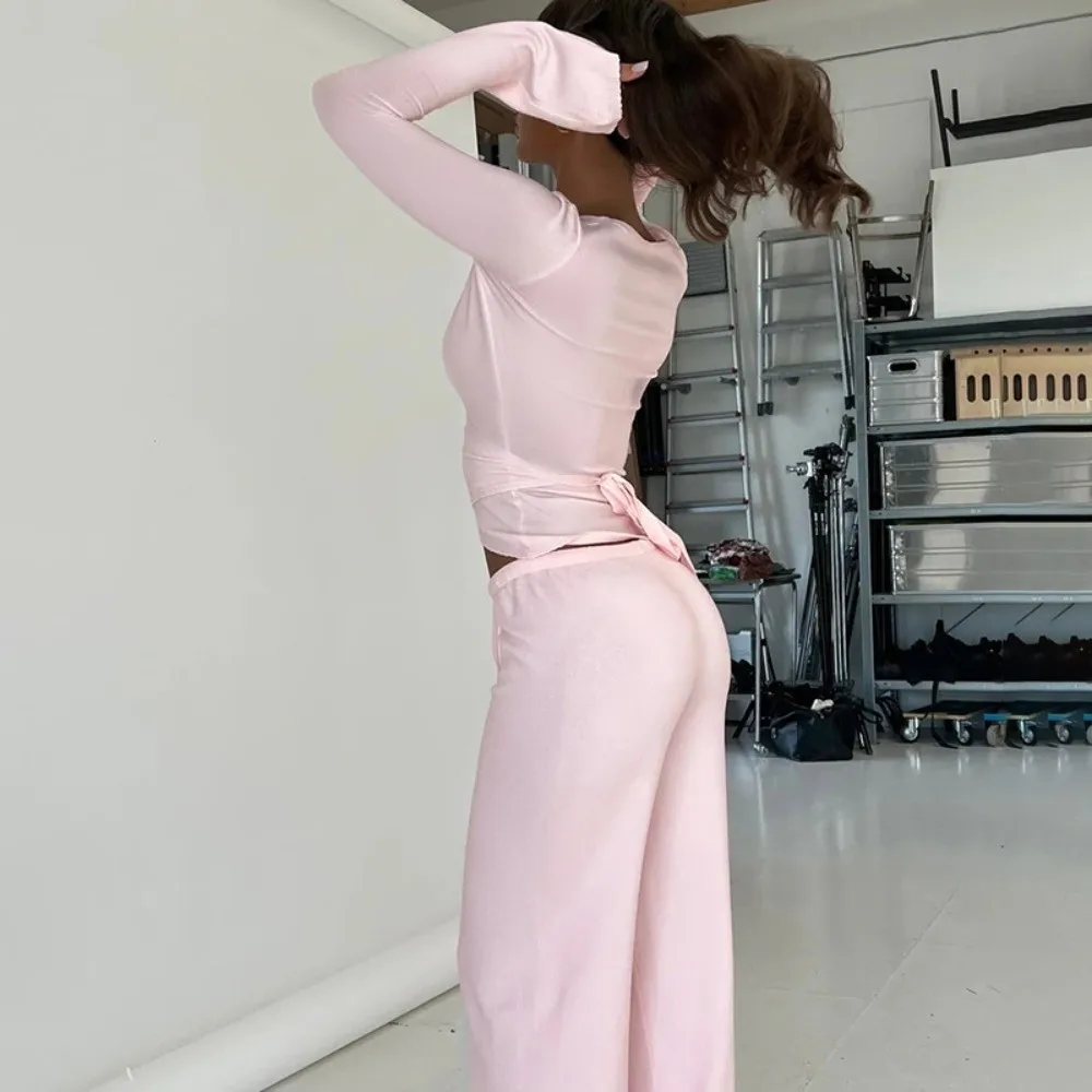 

Casual Long Sleeve Shirt Sports Set Bell Cuff Loose Fit Leisure Wear Korean Style Comfortable Pajama Outfit Sports Wear