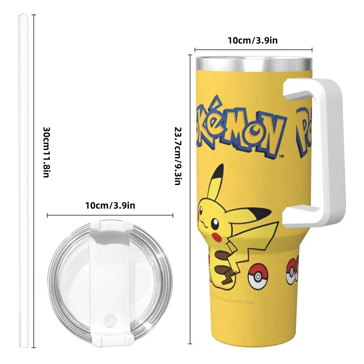 Pokemon Pikachu Anime kubek ze stali nierdzewnej do jazdy samochodem kubki termiczne 40 uncji przenośne gorące napoje butelka na wodę z mlekiem i