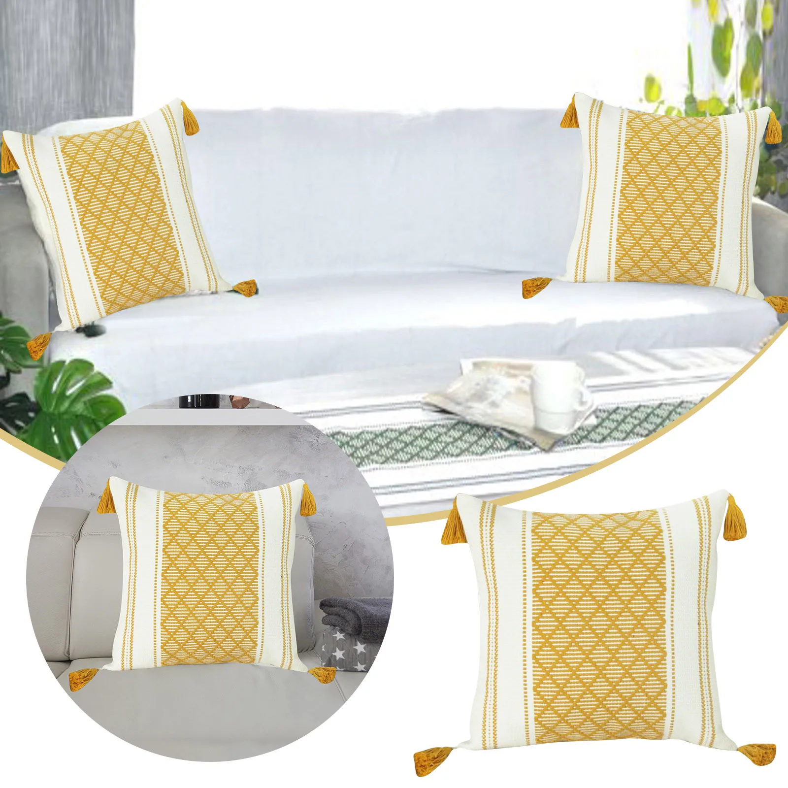 

Throw Pillow Cover With Tassels 20x20 Inches Decorative Pillow Satin Silk Pillowcase Aging Pillowcase Pregnancy Pillows C Shape