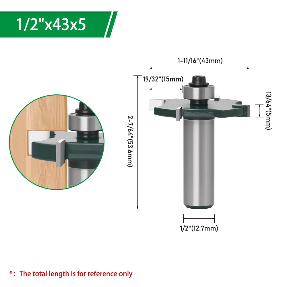 LAVIE 1 Stück 1/2" 12,7mm Schaft T-Profil-Fräser, 4-schneidiger Kugellager-gesteuerter T-Nutenfräser für Holzbearbeitung C13319Z443 – Detail 11
