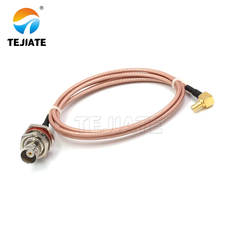 1PCS BNC female to SMB elbow adapter wire SMB-KW SMB-JW to BNC-KY connection wire RG316 RF coaxial line impedance 50 ohms