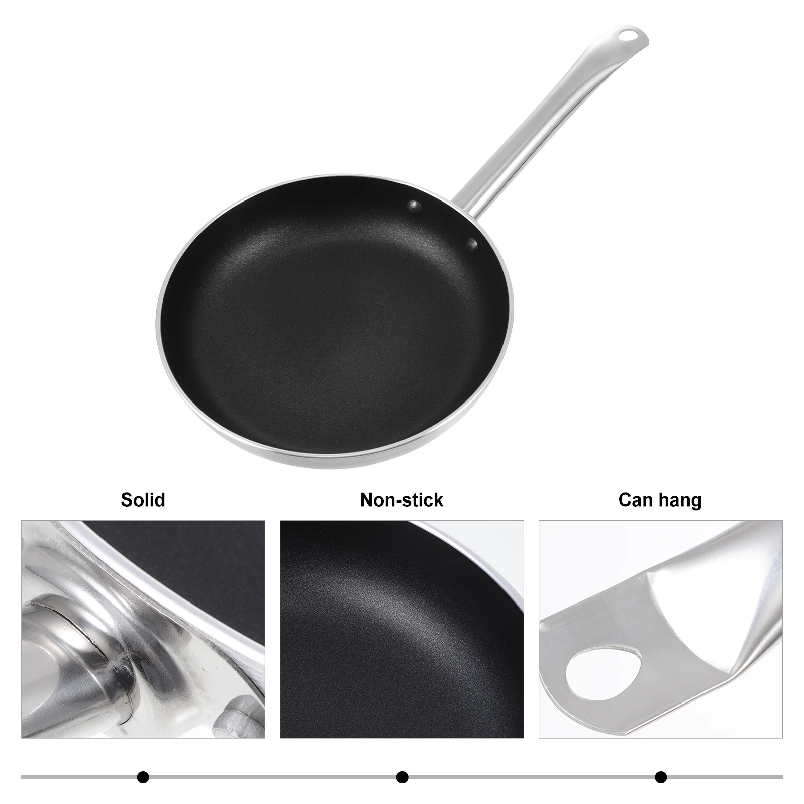 

Aluminum Alloy Frying Pan Flat Bottom Wok Cooking Skillet Nonstick Pancake With Handle Anti