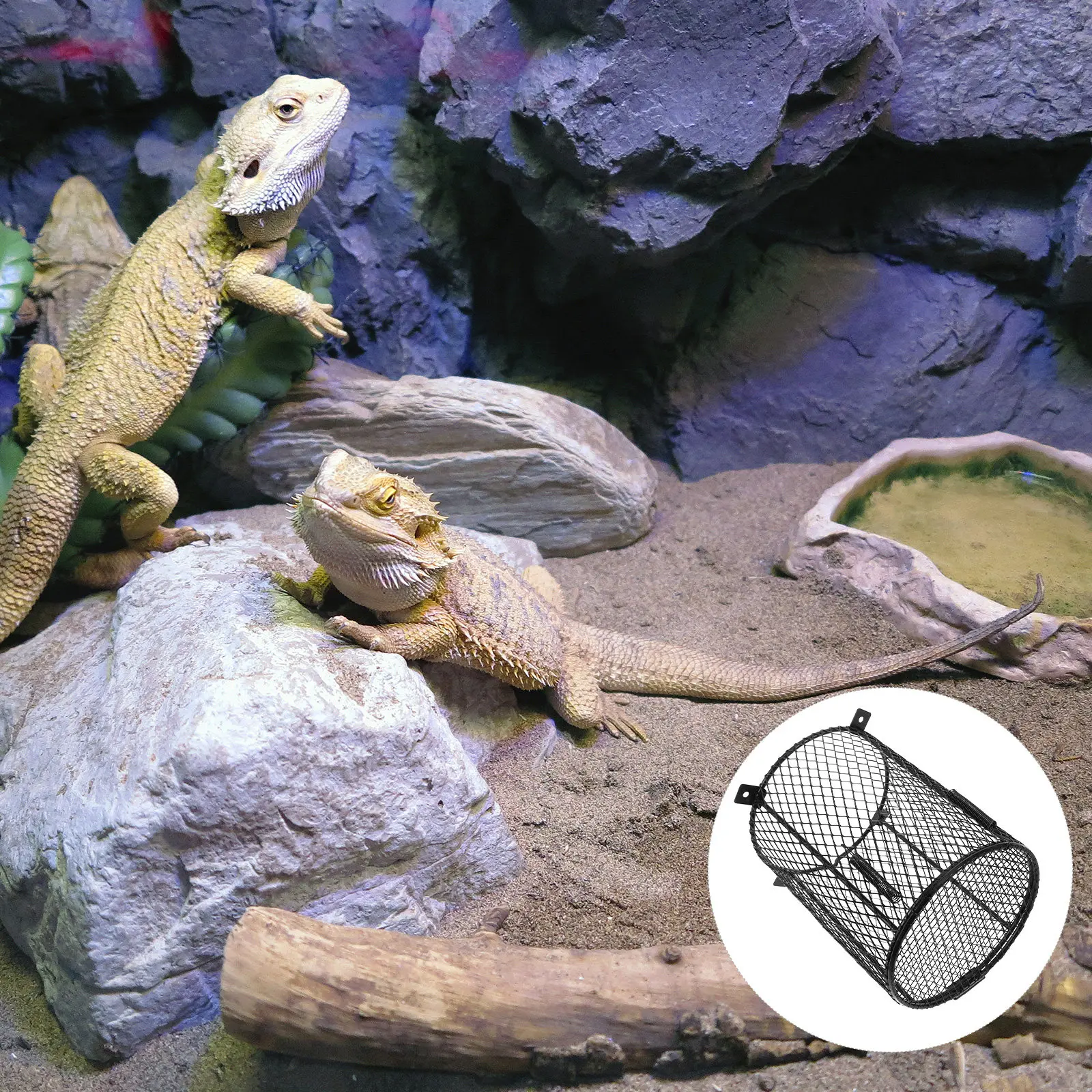 

Reptile Heat Lamp Mesh Cover Anti-Scald Lampshade for Pet Enclosures Ceramic Light Bulb Protector Cage Heating Lamp Shade