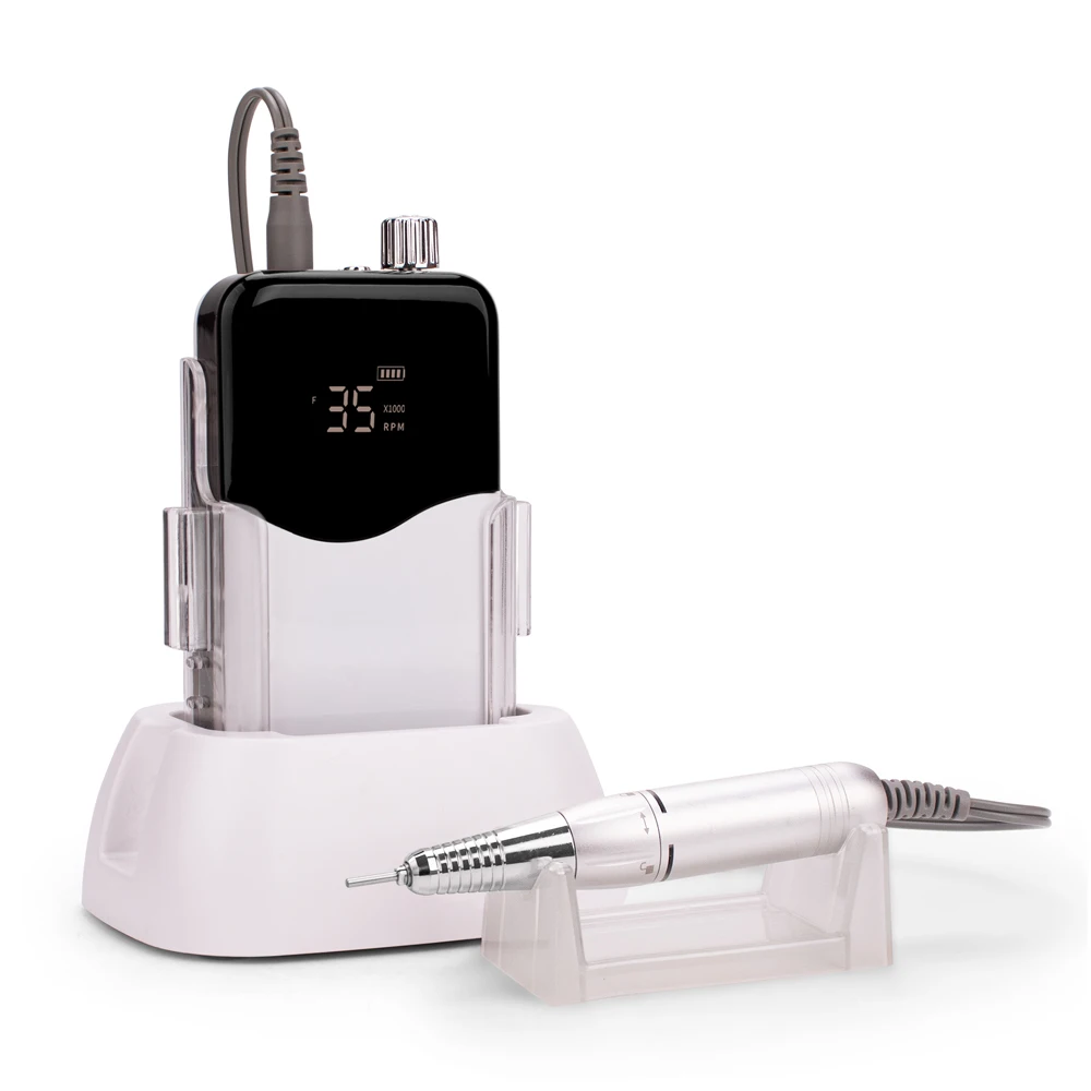 ماكينة حفر أظافر كهربائية محمولة ذكية للغاية لتجميل الأظافر مع مجموعة لقمة مثقاب الأظافر