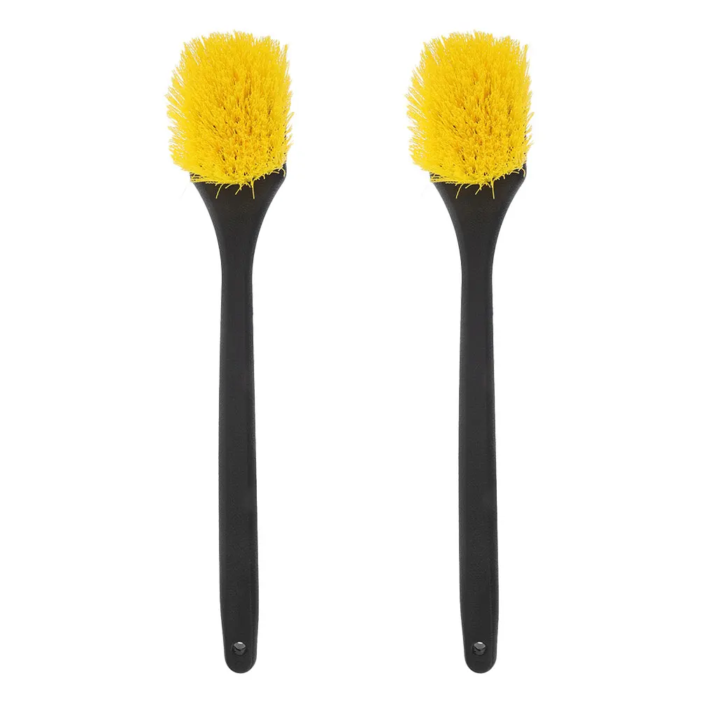 

2pcs Wheel Hub Brush Long Handle Durable Bristles Car Cleaning Tire Rim Tools Wheel Brushes For Wheels Detailing Kit Plastic