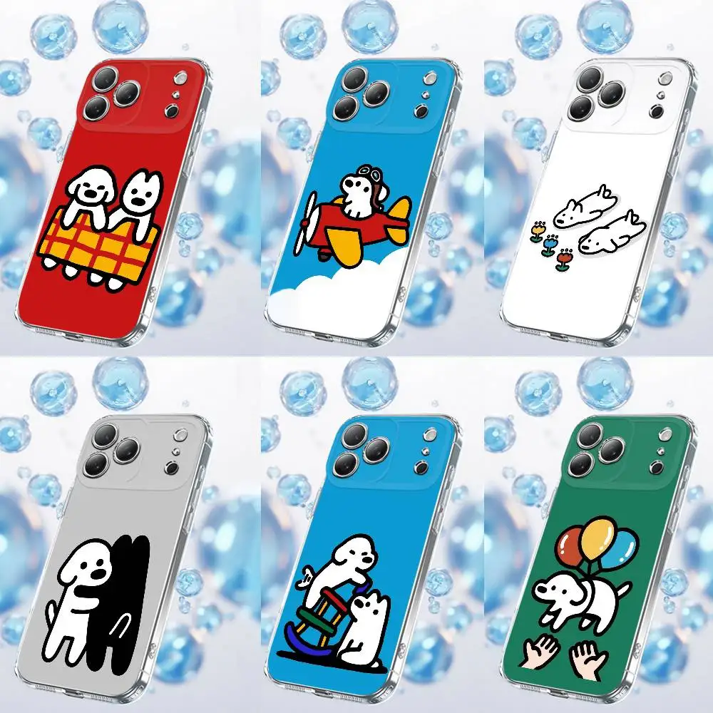 

M-Matsui Cartoon Dog Phone Case For iPhone 17,16,15,14,13,12,11,Plus,Pro,Max,Plus,E,Air,Mini Transparent Cover