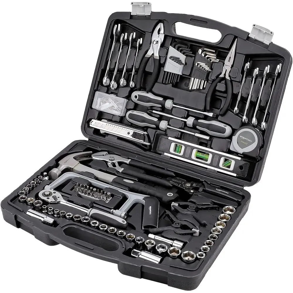 

All-Purpose 173-Piece Household Tool Set with Portable Storage Case for Home Repairs and Maintenance