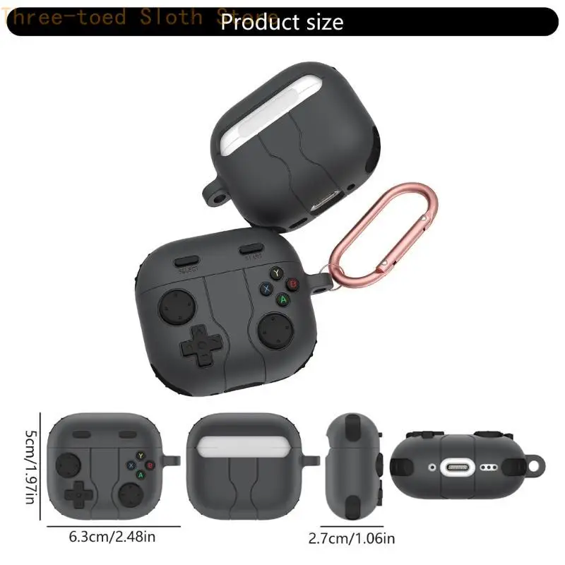 Asegure protector silicona grueso para caja AirPods4 con clip carabinero E74A