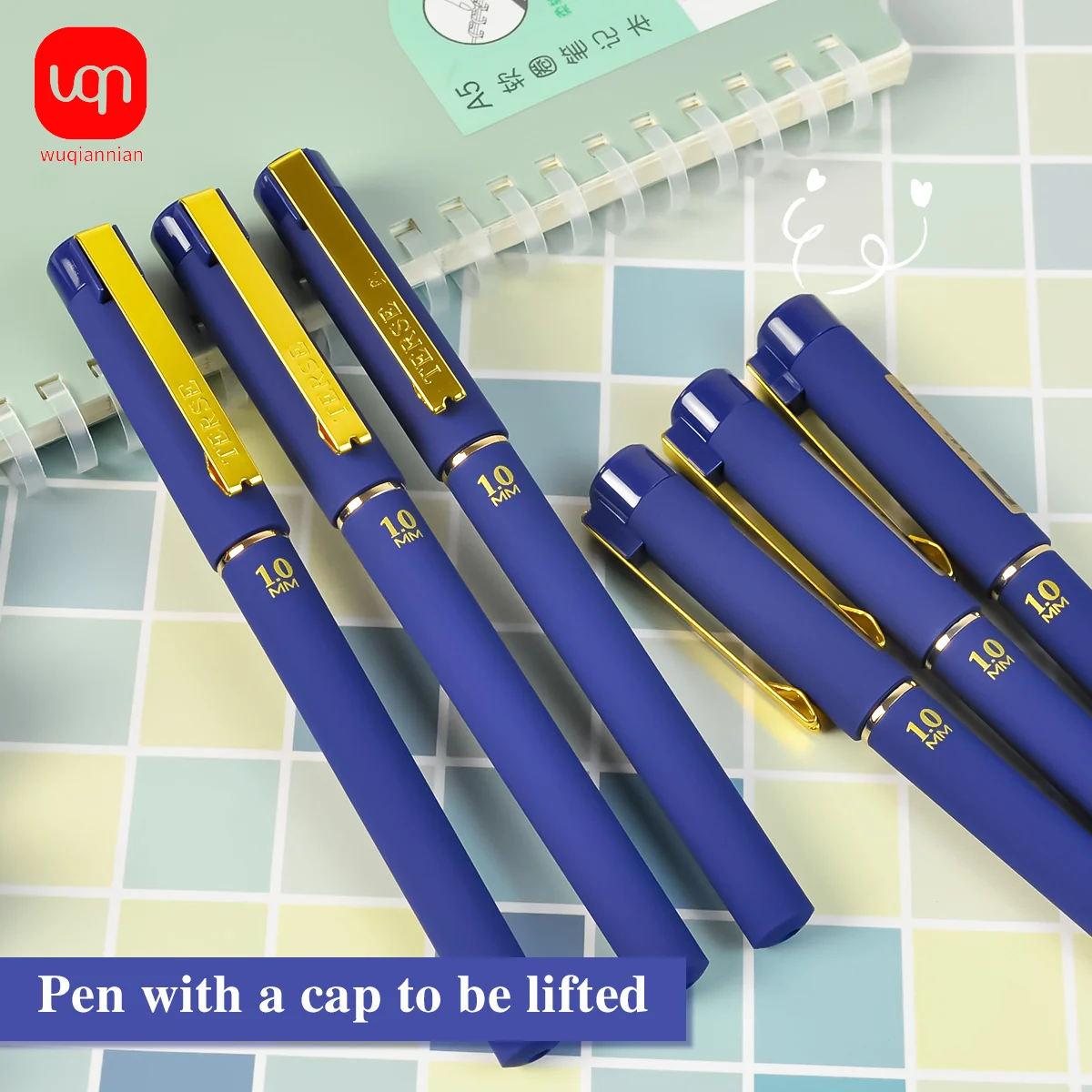 

Blue Gel Pen 1.0mm High Appearance Level Large Capacity Smooth Quick-Drying Ink for School And Office 3/6/12PCS Set