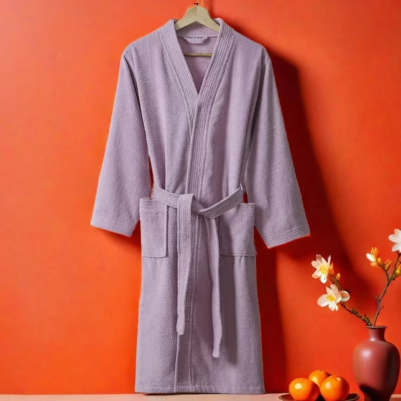 Hotel Models Spring and Summer Couples Waffle Bathrobe Soft Cotton Bathrobe Spa Robe with Fat Plus Size