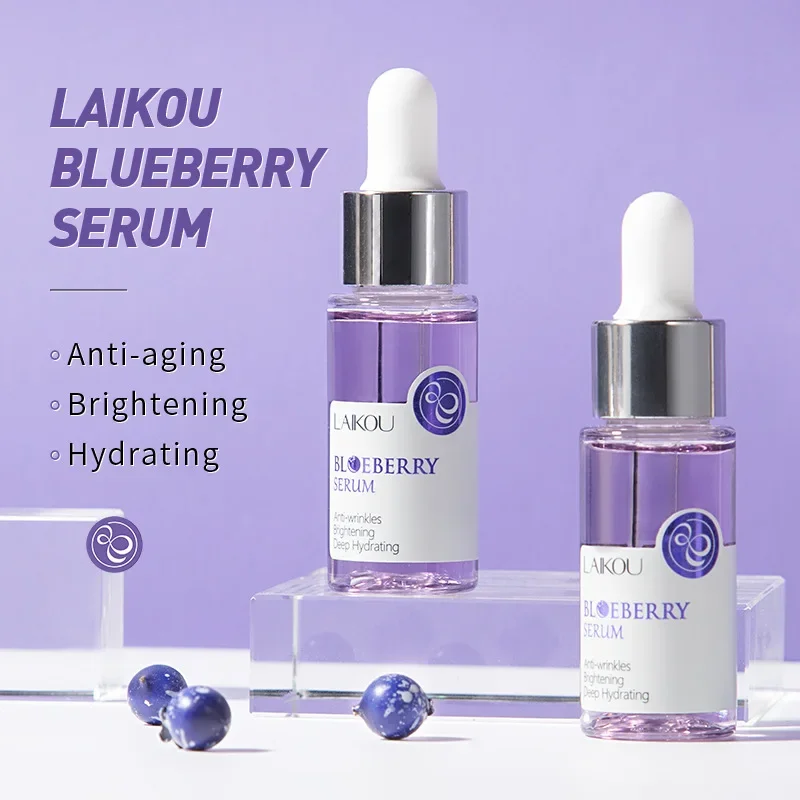 Blueberry Brighting Skin Face Essence Serum Anti Wrinkle Face Serum Shrink Pores Anti-Aging Moisturizing Dry Skin Care 17ml