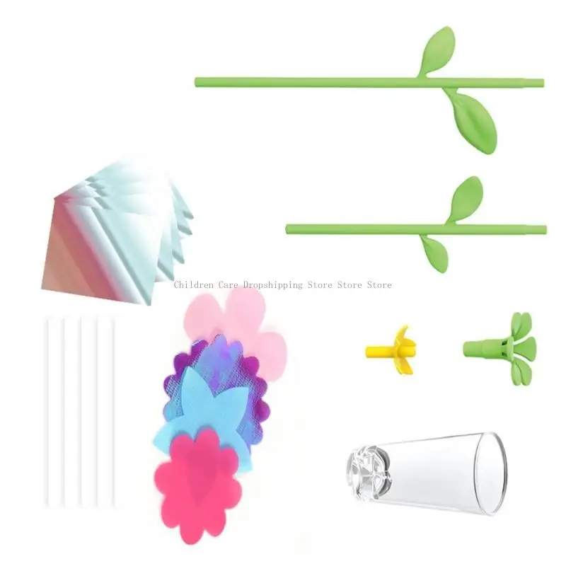 لعبة آلة الضغط على باقة الزهور، مجموعة إبداعية للأطفال، صانع الباقة التعليمية، لعبة الأنشطة اليدوية #2