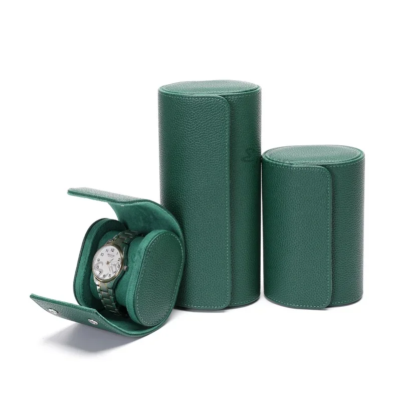 

Embers Green Watch Roll 1 2 3 slots Luxury Genuine Watch Storage Box Travel Bag Watch Case Gift Box For Rolex