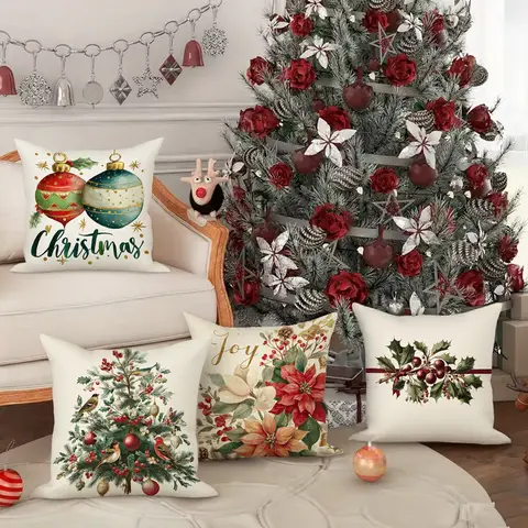 Fundas de almohada con temática navideña para el hogar, adecuadas para sofá, coche, dormitorio, funda de cojín decorativa