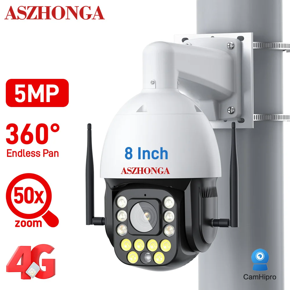 8MP 5MP 50X ZOOM 4K HD PTZ 360 Infinite Rotation Programmable Laser IR Night Vision Outdoor 2023 New 8 Inch 4G WIFI Camera