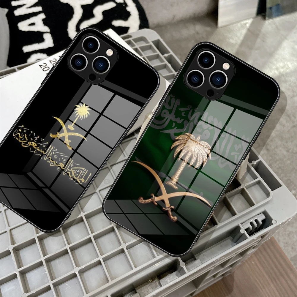 Kingdom Of Saudi Arabia Flag Phone Case For iPhone 16 15 14 13 12 Mini 11 Pro XS Max XR X SE 2022 8 7 Plus Glass Soft Back Cover