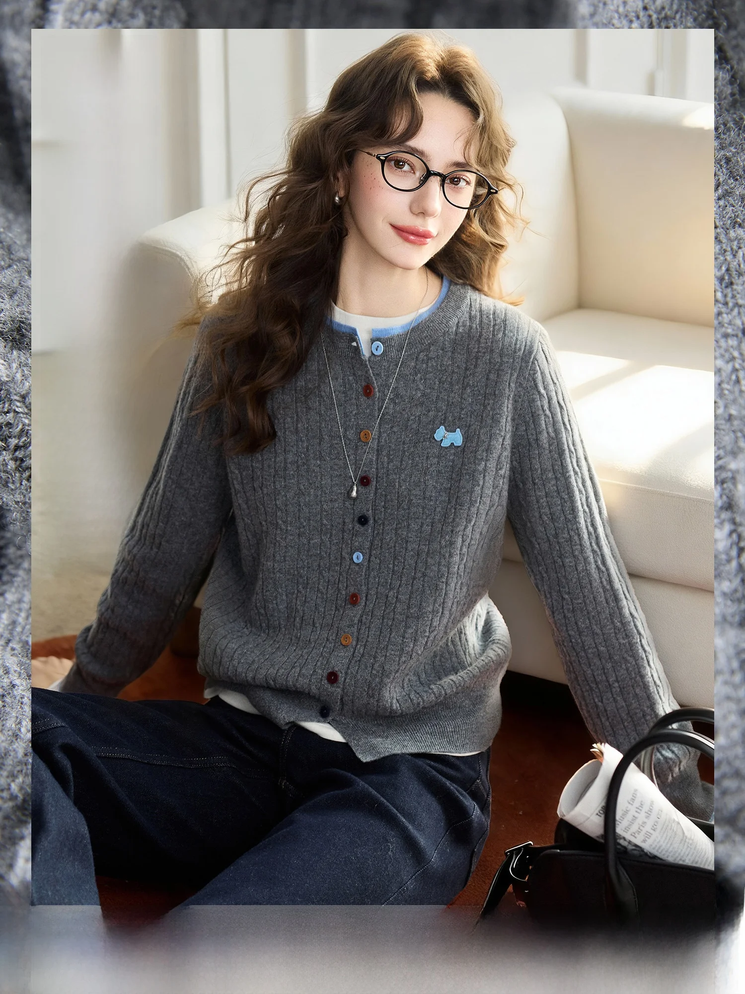 

Women's Knitted Woolen Sweater Floral Twist Design Full Wool Base Layer Inner Wear Spring Season Pumpkin Valley Mignon Pet Ac...