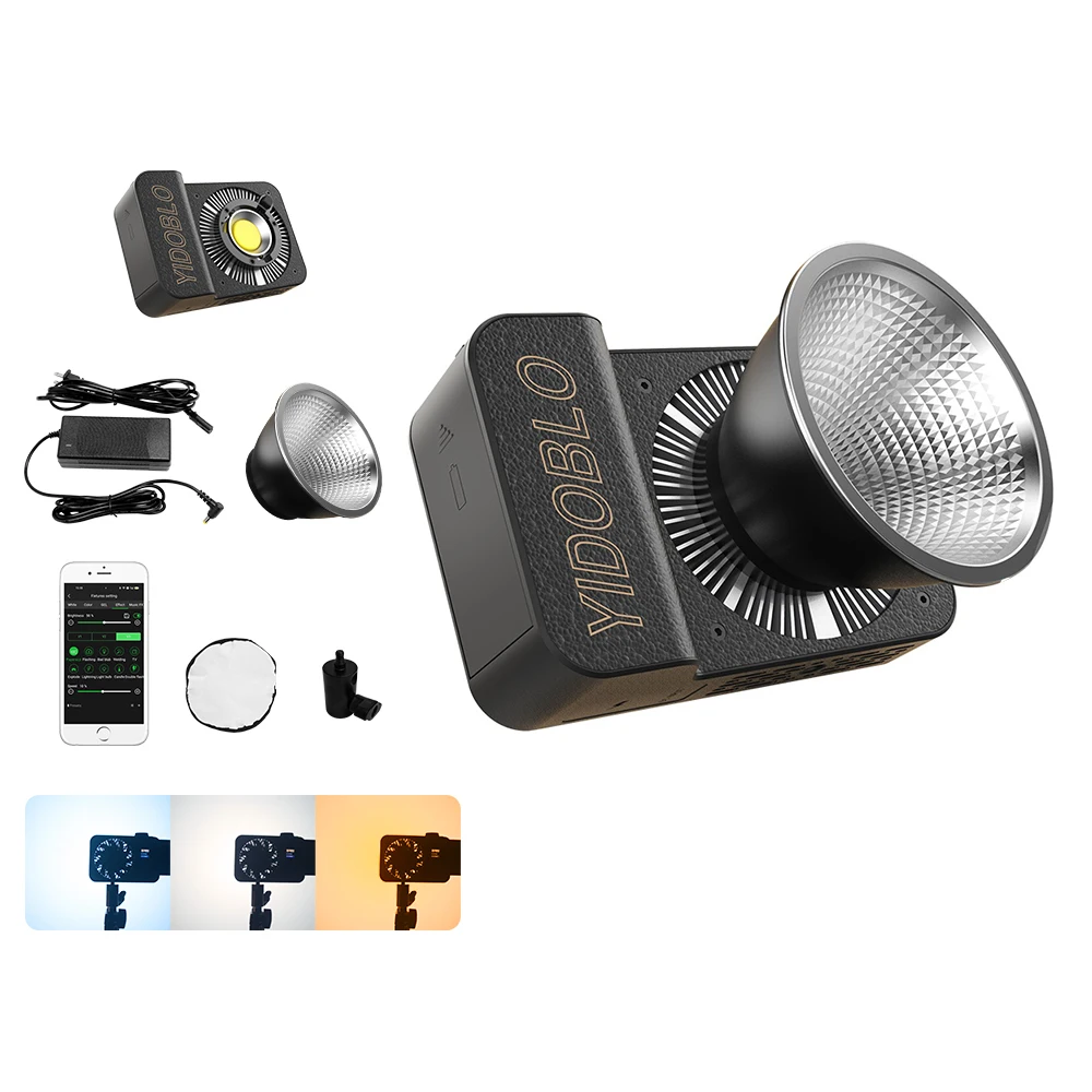 Lumière vidéo COB Portable 100W 2700-7500K, projecteur à sortie continue pour influenceur de Studio en direct, 10 effets prédéfinis CRI95 +