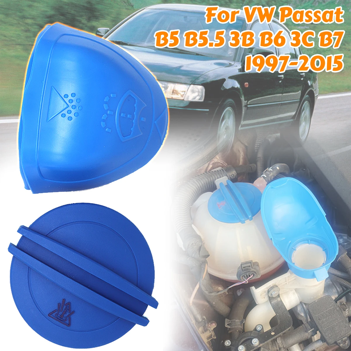 For VW Passat B5 B5.5 3B B6 3C 1997-2015 Car Engine Coolant Recovery Tank Cap Lid Wiper Washer Fluid Reservoir Tank Bottle Cover