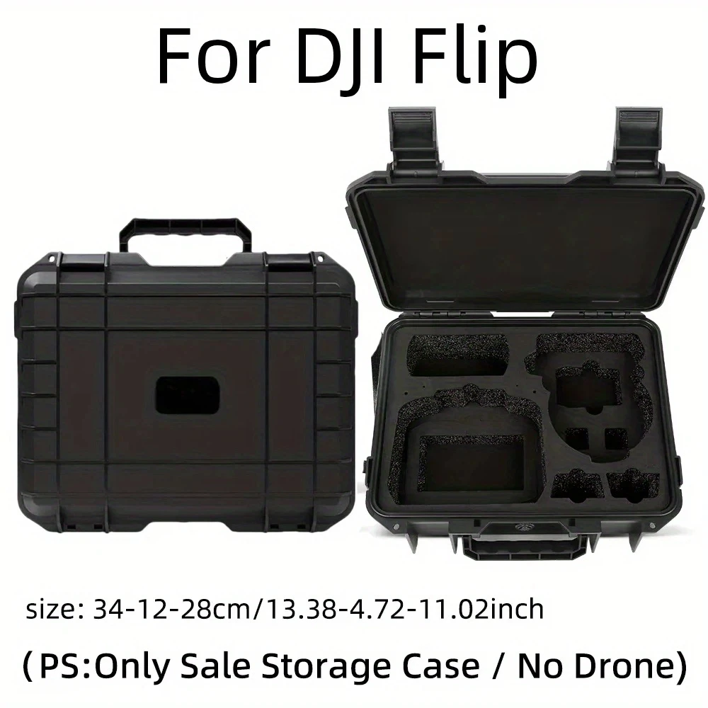 For DJI Flip Hard-Shell Storage Case, Compatible with RC N3/RC 2, Black, with Multiple Compartments For Drone Accessories
