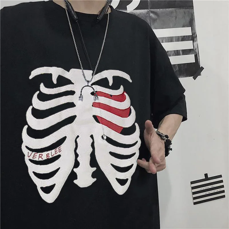 Horror Skull Graphic Printed magliette a maniche corte top Fashion Punk Hip Hop Streetwear T-Shirt abbigliamento Goth uomo donna T Shirt