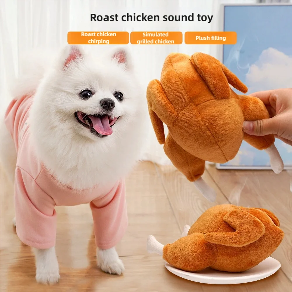 

Hot Selling Interactive Pet Plush Dog Teeth Cleaning Durable Playing Squeaky Chew Toys Wholesale Chicken Turkey Squeaky Toys