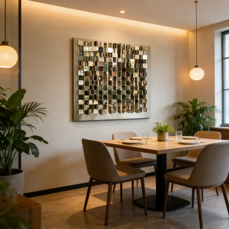 Modern Stainless Steel Wall Art – Abstract Metal Wall Decor for Living Room, Bedroom, Hotel, and Office