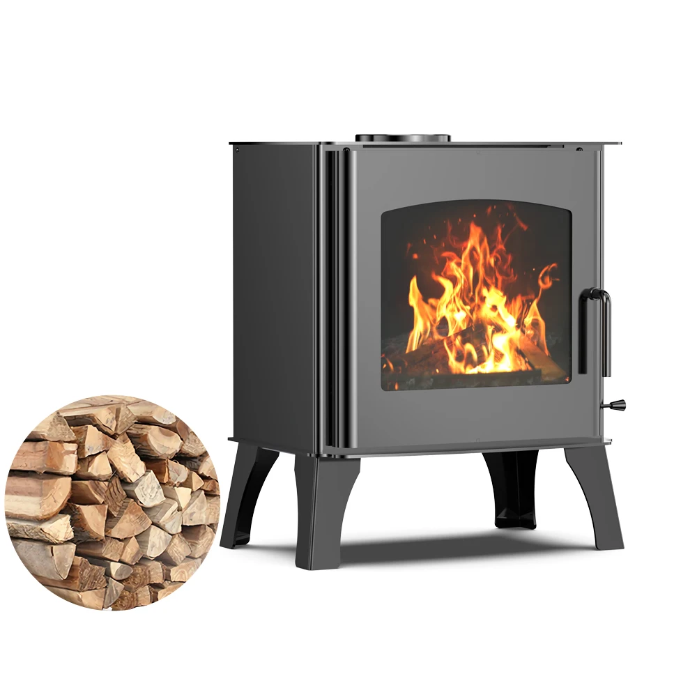 R0701A 7KW Wholesale Black Real Fire Freestanding Wood Burning Stove Wood Fireplace indoor Heating for House Villa Apartment