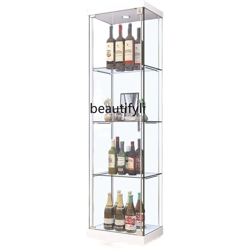 

Glass Wine Cabinet Household Modern Simple Storage Side Cabinet Corner Tempered Display Made of Glass Storage