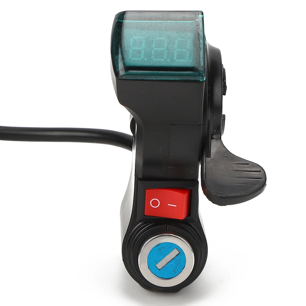 Black Electric Scooter Throttle Grip, Universal Voltage Display, High Efficiency - For All Electric Scooters, 12V to 99V Compati