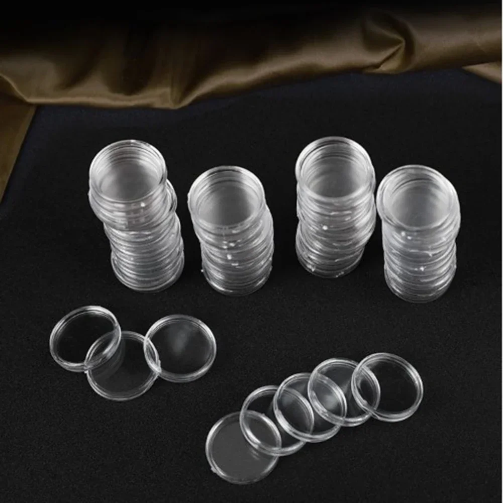 Collectors Coin Capsule Holders Large 100pcs 16MM Applied Commemorative Plastic Round Small Transparent Durable