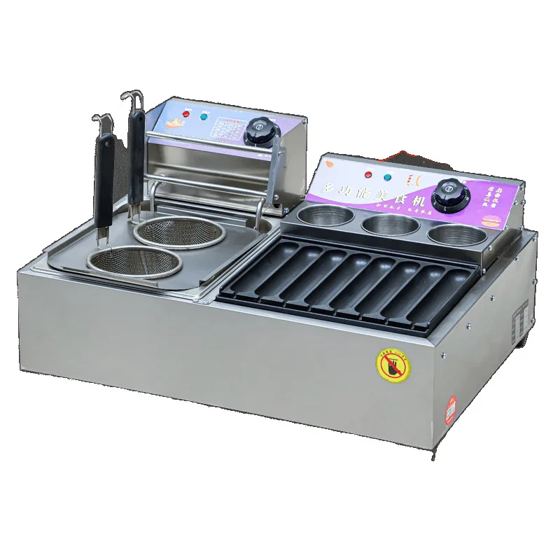 

heating gold crispy sausage grill machine is commercial, setting up a stall fryer, Oden boiled iron plate bird egg starch