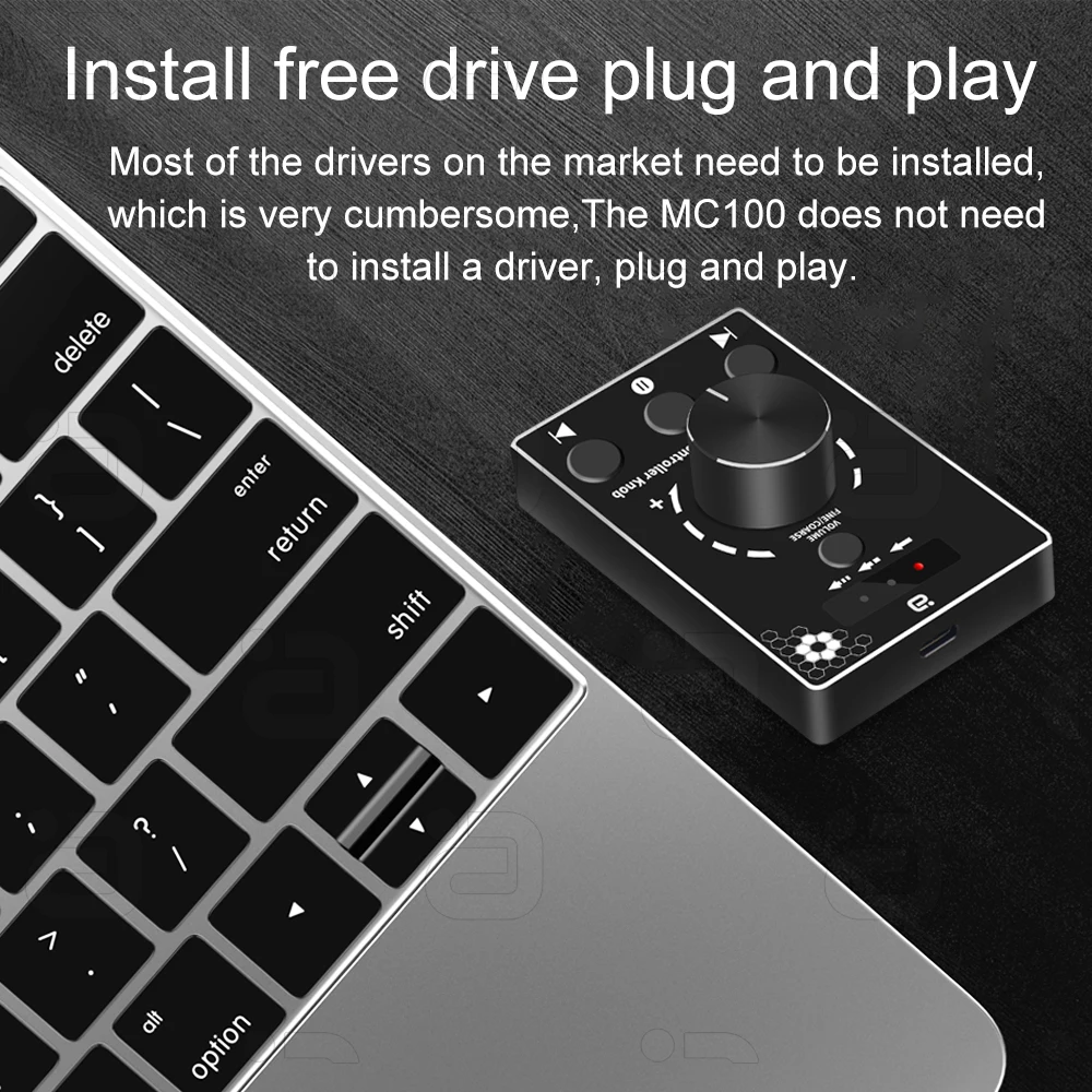 Mini Multimedia Tastatur TYPE-C USB Knob Onekey Stumm/Spielen Volumen Controller Stille Für TV, PC und Handys Windows Mac Android iOS