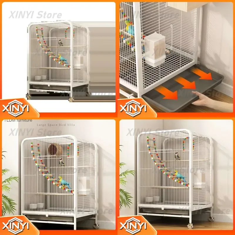 Toy White Bird Cage Accessories for Parrot Palomas Pasaros Feeding Device Gaiola Pendant Cage Inverted Oiseaux Pet Supplies
