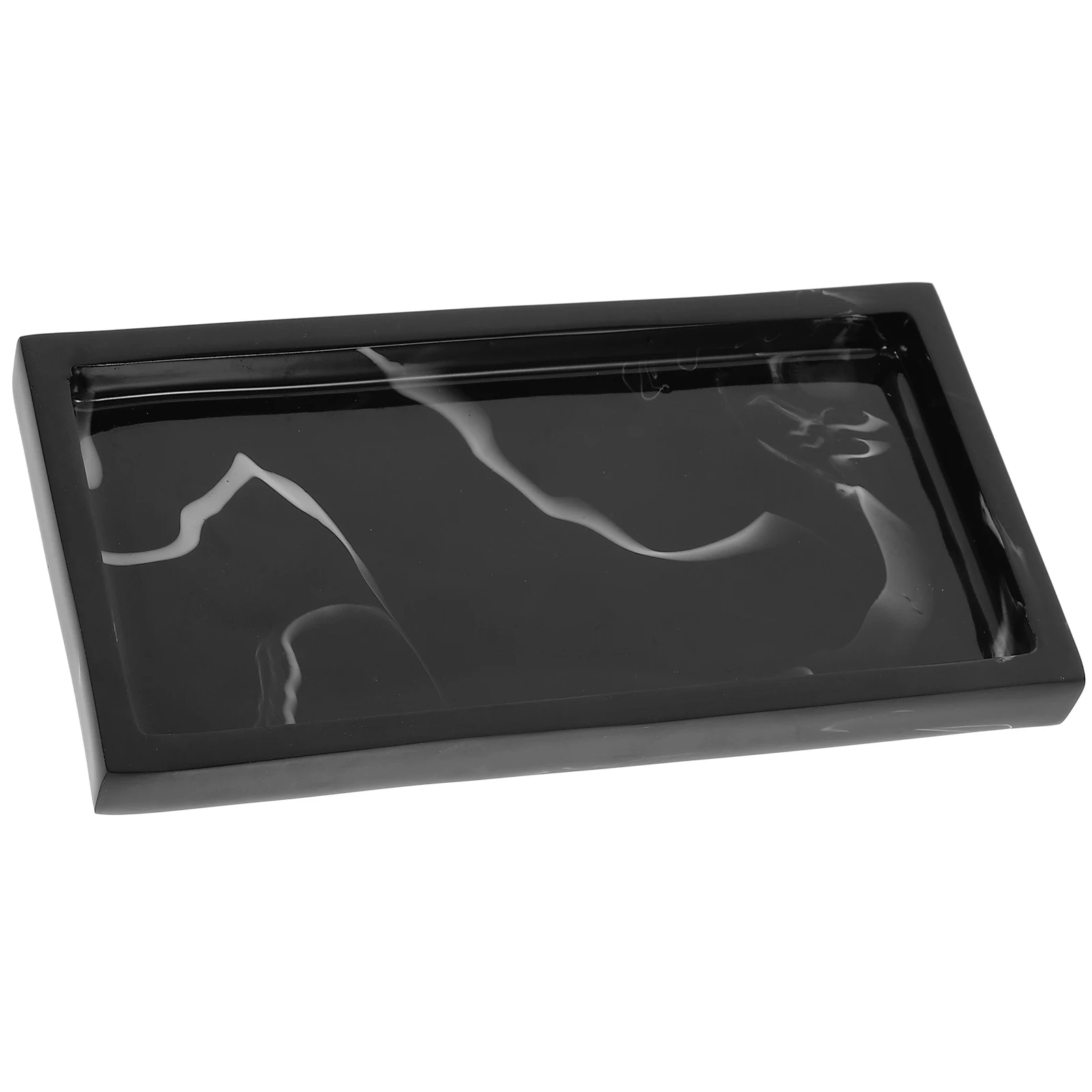 

Marble Pattern Storage Tray Bathroom Countertop Organizer Key Wallet Jewelry Perfume Container Decorative Resin Vanity