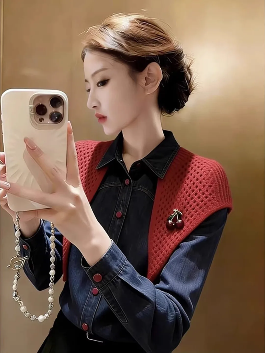 

Unique Beautiful Blue Denim awl irt Women's Spring Casual Sle Loose Fit Long Sve Collar Classic Ele Design