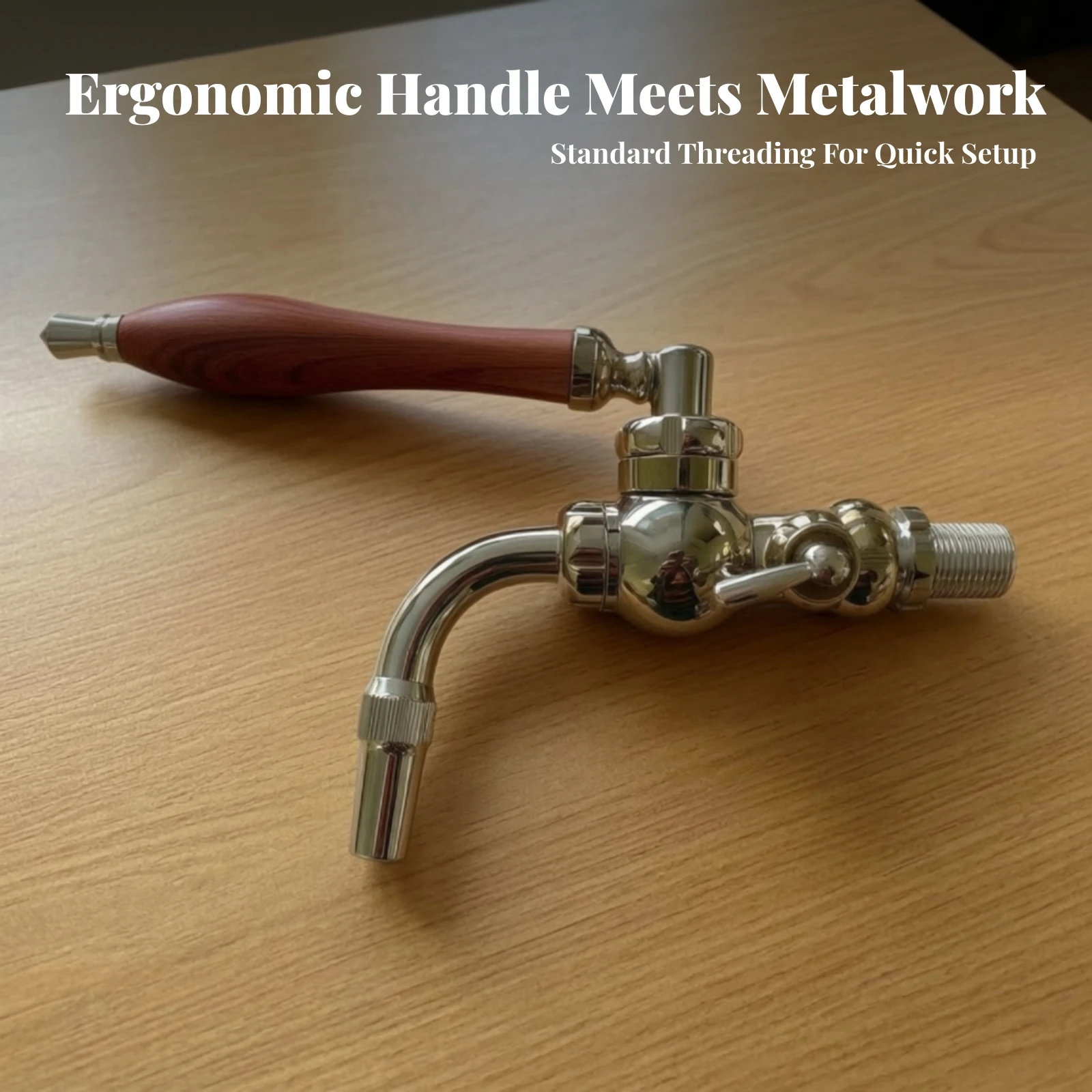 Beer Dispensing Faucet Draught Beer Faucet with Control Levers Sturdy Rust-Resistant for Home Home Pubs, Breweries