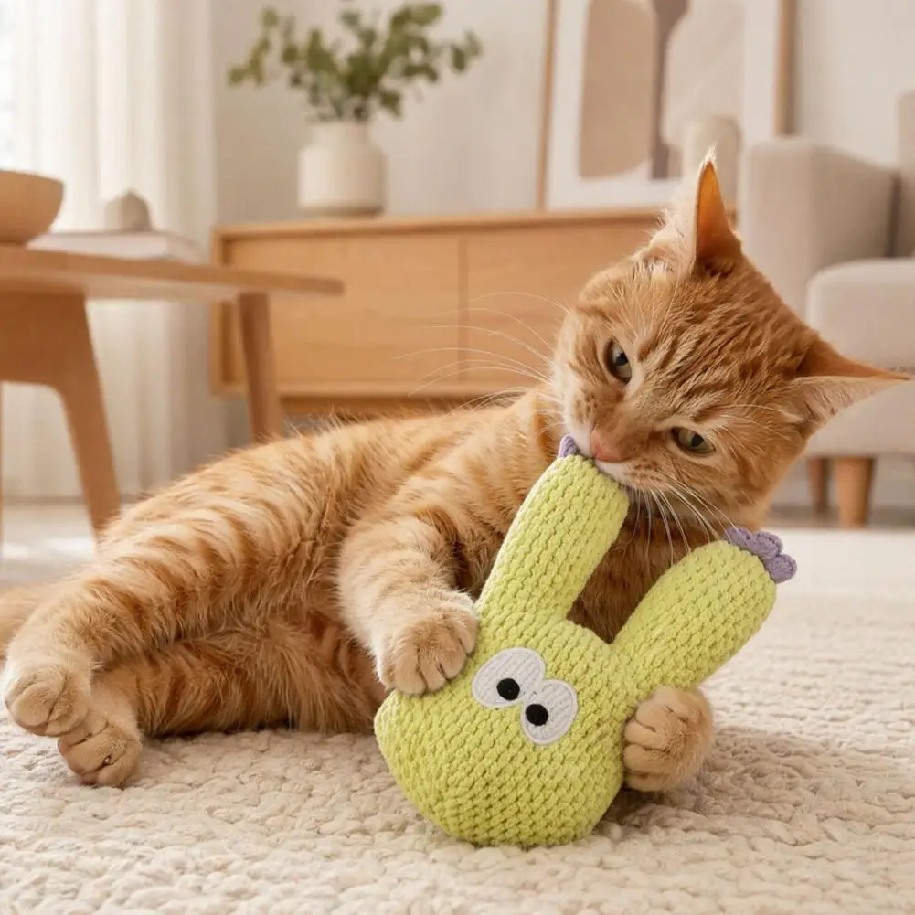 Kitten Toy Plush Cactus Cat Toy with Catnip Cute Stuffed Kitten Chew Toy for Indoor Cats Teething Anxiety Relief Catnip Filled