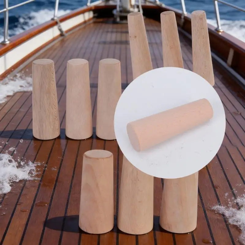 Temporary Boat Sealing Set, 9 Piece Wooden Marine Repair Pieces 