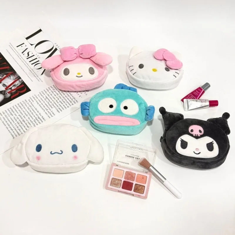 

Новый плюшевый чехол для куклы Cinnamoroll Kuromi, школьная сумка с подвеской My Melody, сумка с телескопической пряжкой, мультяшная сумка для наушников, сумка для ключей
